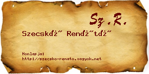 Szecskó Renátó névjegykártya