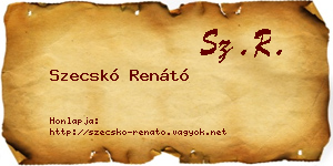Szecskó Renátó névjegykártya