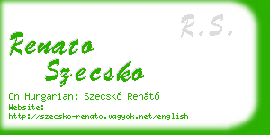 renato szecsko business card
